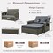 2-in-1 Rattan Patio Loveseat Daybed with Ottoman and Trays Mix Gray
